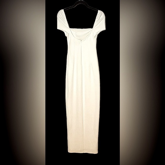 NWT Lulus Magnificent Impression White Square Neck Short Sleeve Maxi Dress, XS - Picture 5 of 13